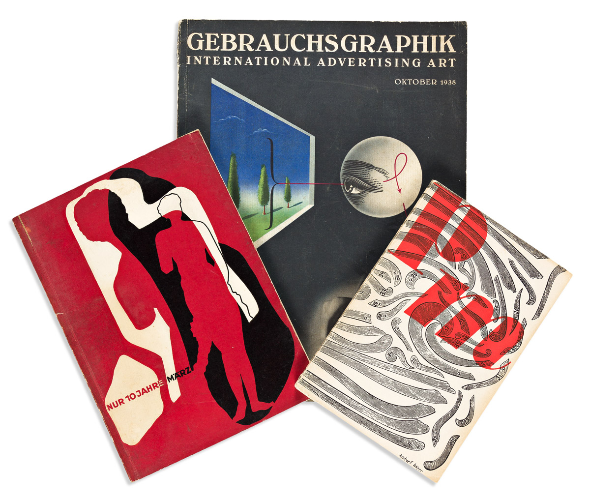 HERBERT BAYER (1900-1985).  [BAYER DESIGNS]. Group of 7 books and catalogues. 1930s. Sizes vary.